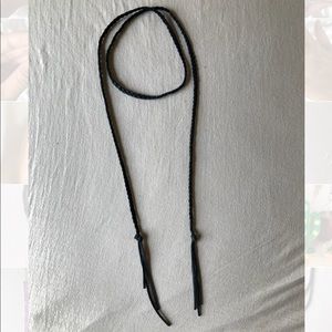 Braided leather wrap necklace